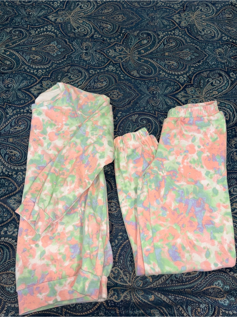 Cat & Jack Pastel Tie-Dye Pink Green Blue Kids Matching Set
